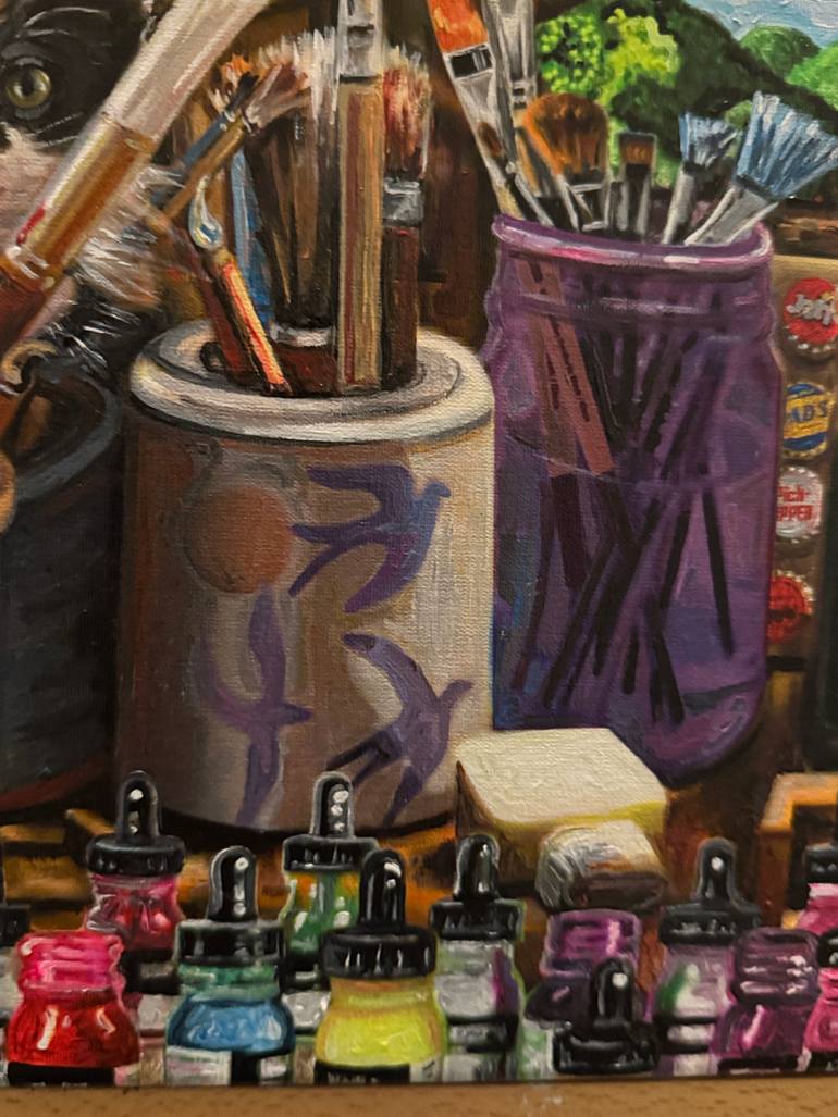 Original Folk Animal Painting by Julie Pace Hoff