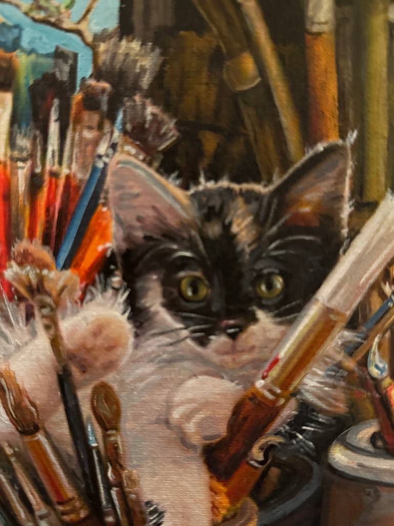 Original Folk Animal Painting by Julie Pace Hoff