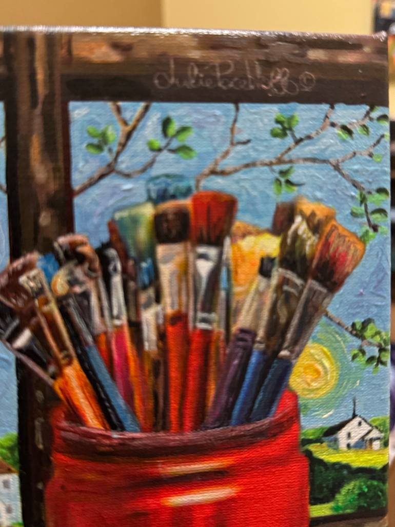 Original Folk Animal Painting by Julie Pace Hoff