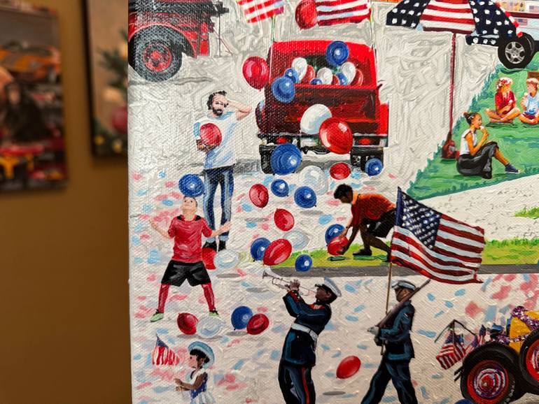 Original Folk Landscape Painting by Julie Pace Hoff