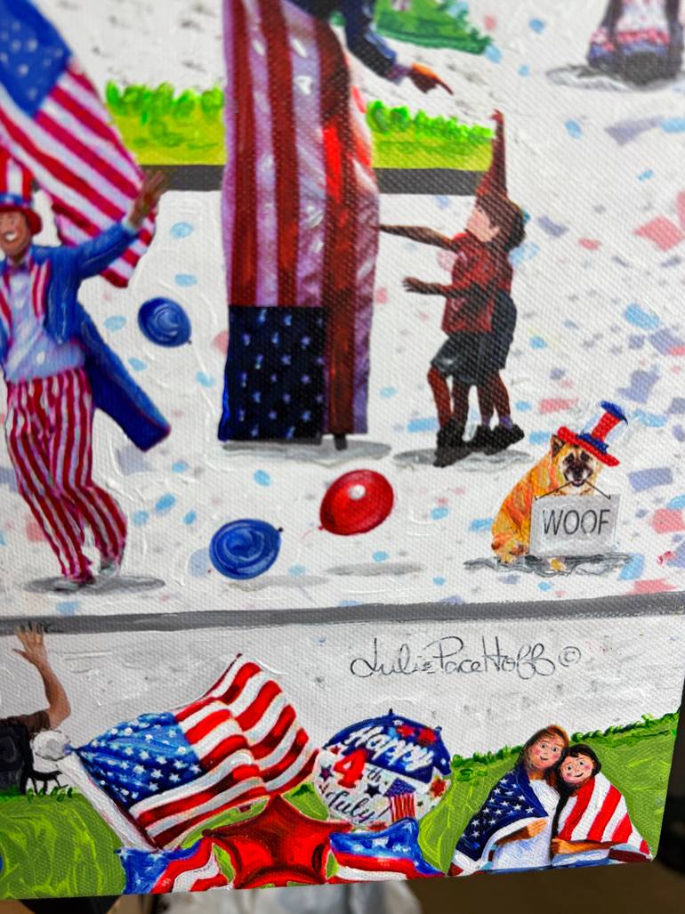 Original Folk Landscape Painting by Julie Pace Hoff