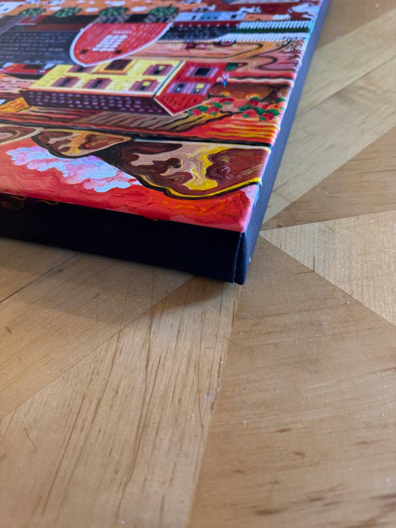 Original Folk Landscape Painting by Julie Pace Hoff