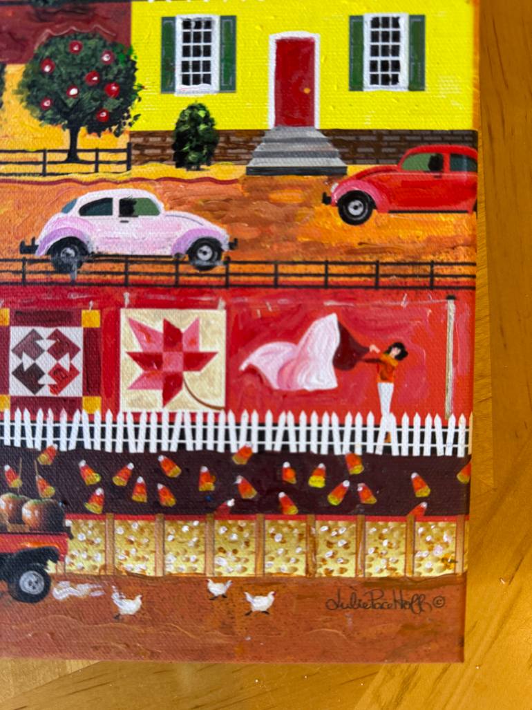 Original Folk Landscape Painting by Julie Pace Hoff