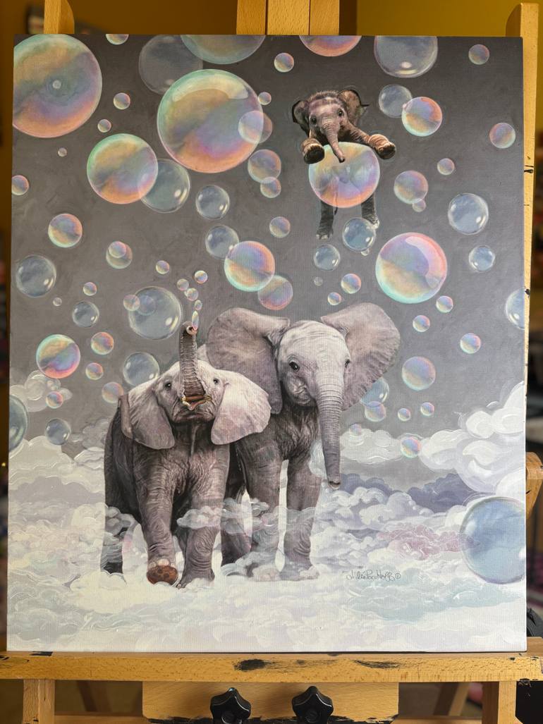 Original Folk Animal Painting by Julie Pace Hoff