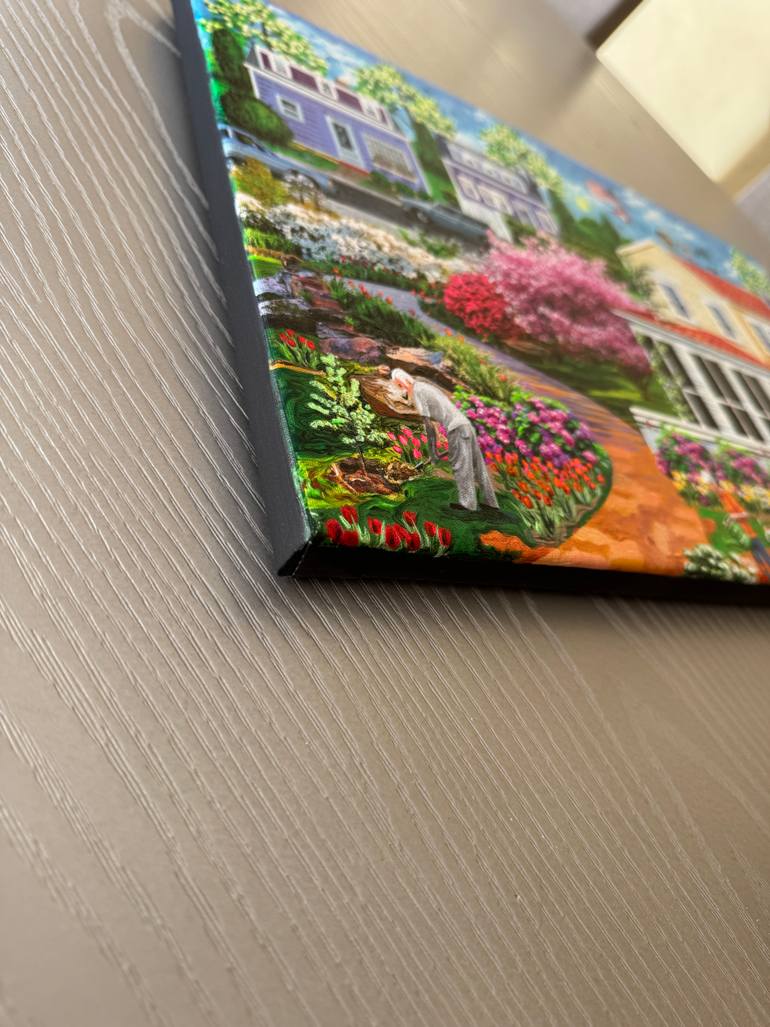 Original Folk Family Painting by Julie Pace Hoff