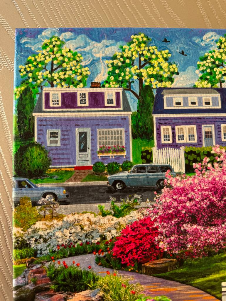 Original Folk Family Painting by Julie Pace Hoff