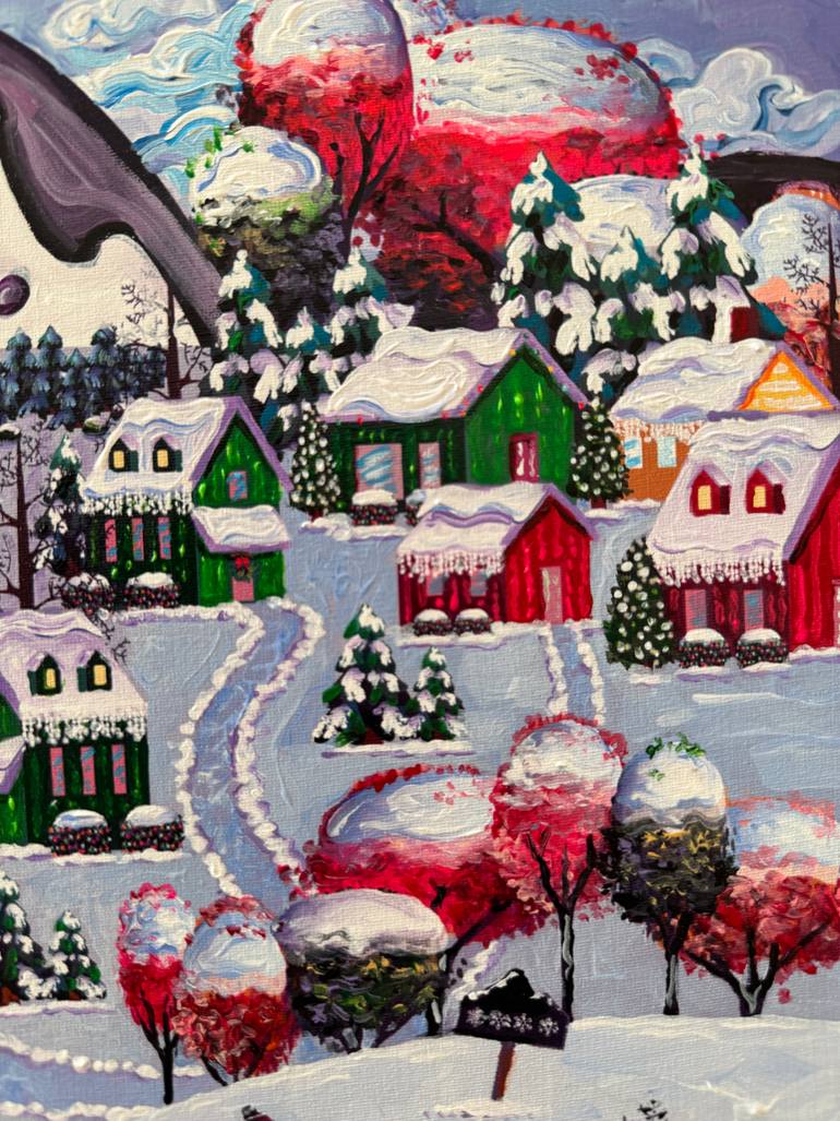 Original Folk Christmas Painting by Julie Pace Hoff