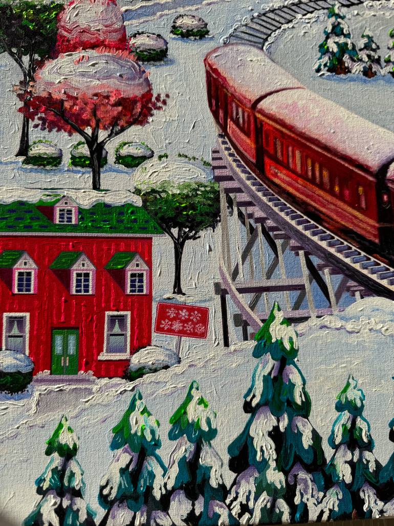 Original Folk Christmas Painting by Julie Pace Hoff