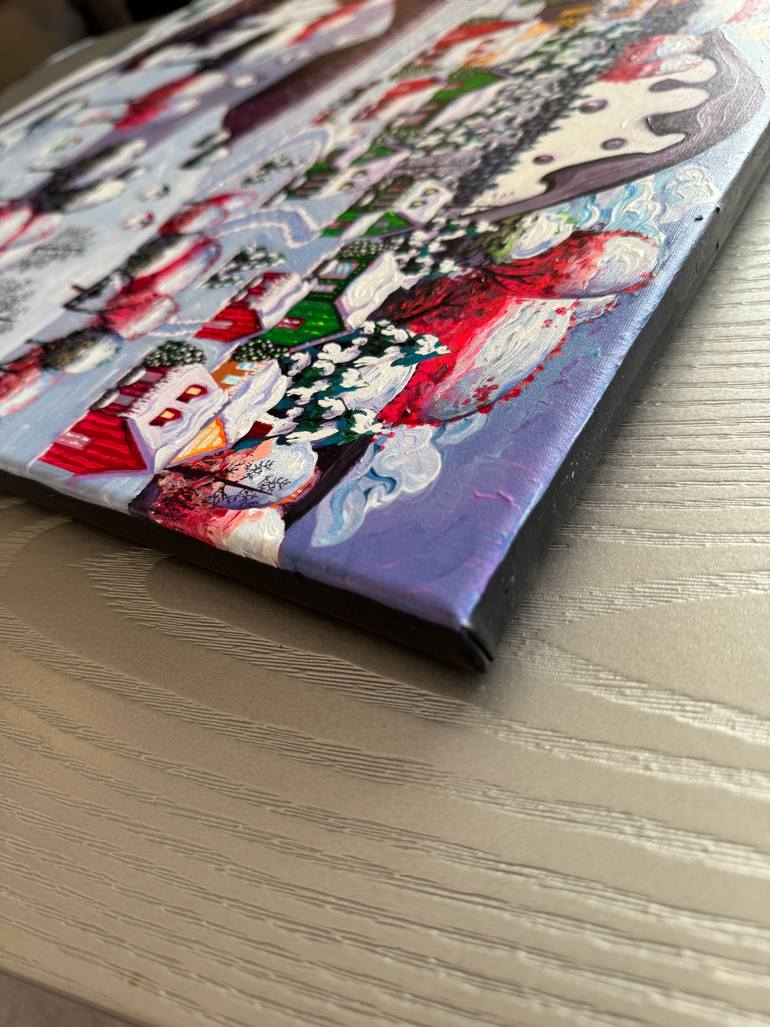 Original Folk Christmas Painting by Julie Pace Hoff