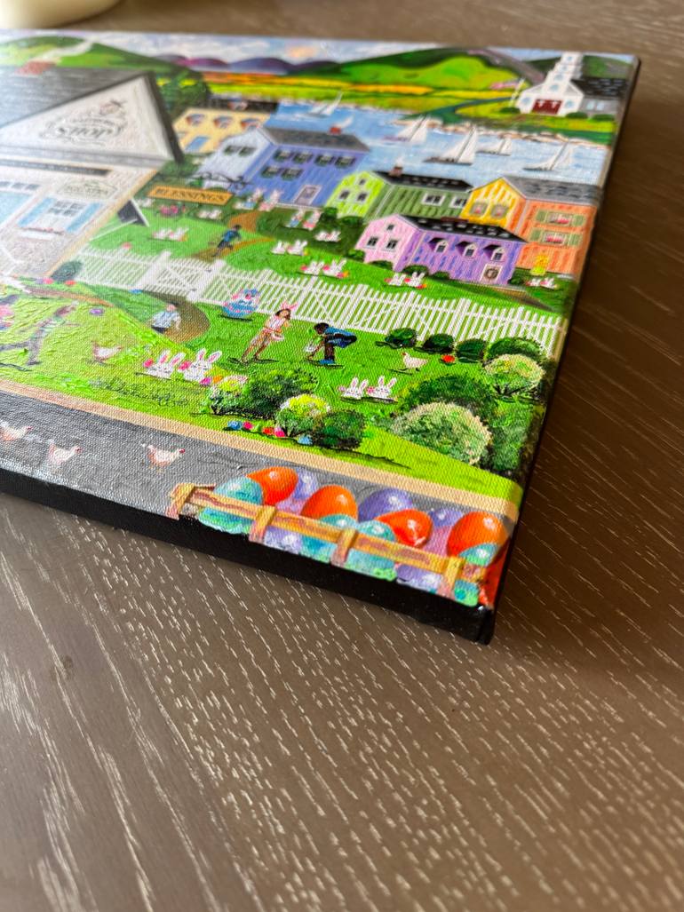 Original Folk Landscape Painting by Julie Pace Hoff