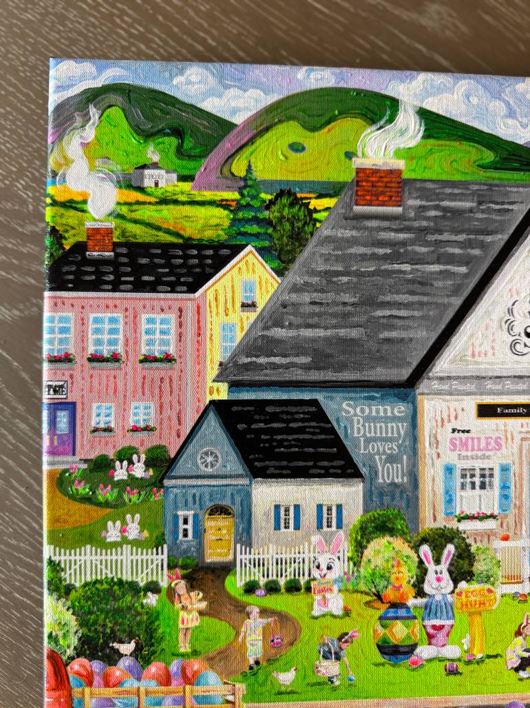 Original Folk Landscape Painting by Julie Pace Hoff