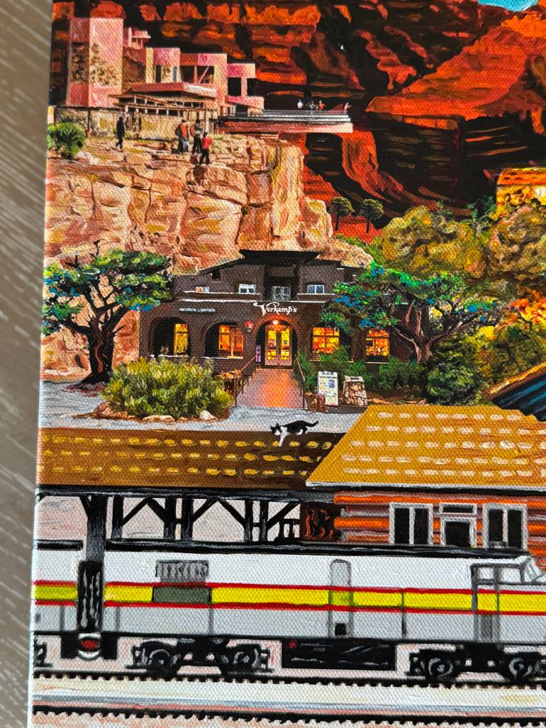 Original Folk Landscape Painting by Julie Pace Hoff