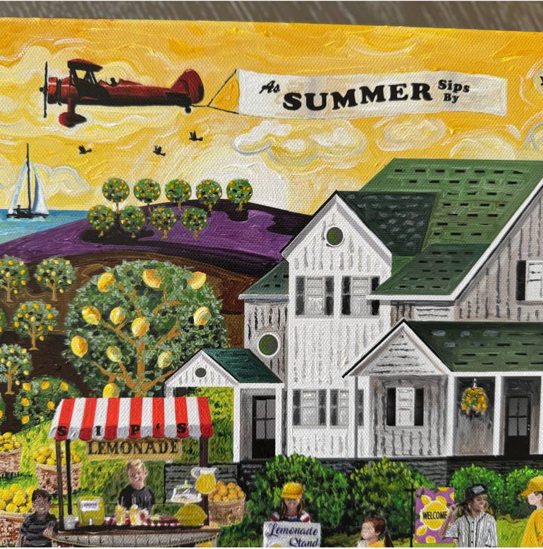 Original Folk Home Painting by Julie Pace Hoff
