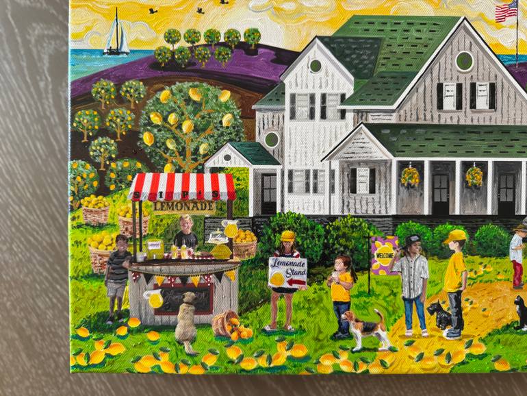 Original Folk Home Painting by Julie Pace Hoff