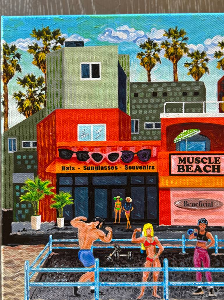 Original Folk Beach Painting by Julie Pace Hoff