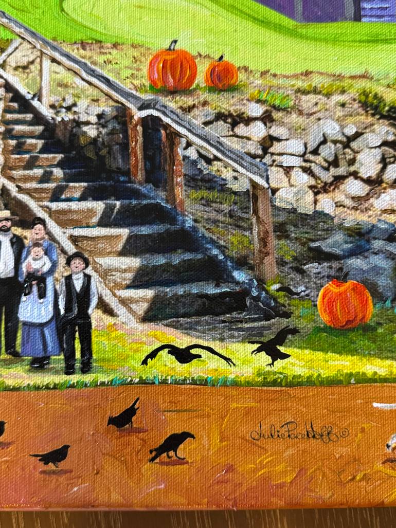 Original Folk Landscape Painting by Julie Pace Hoff