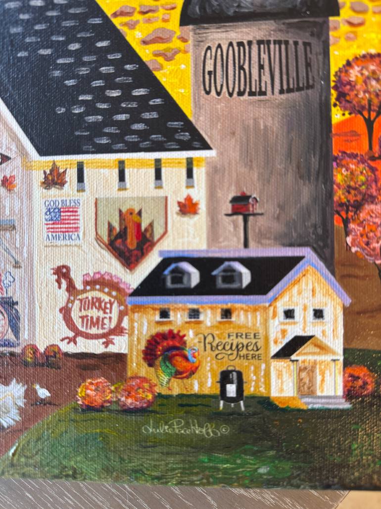 Original Folk Landscape Painting by Julie Pace Hoff