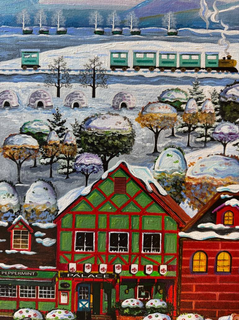 Original Folk Christmas Painting by Julie Pace Hoff