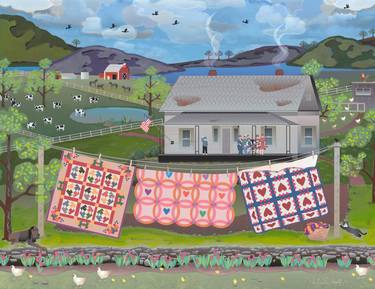 Original Folk Family Paintings by Julie Pace Hoff