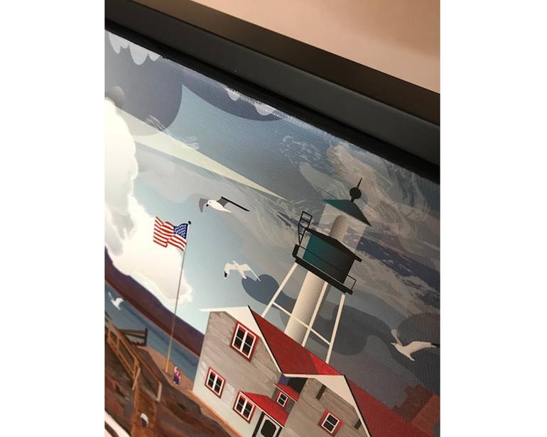 Original Folk Sailboat Painting by Julie Pace Hoff