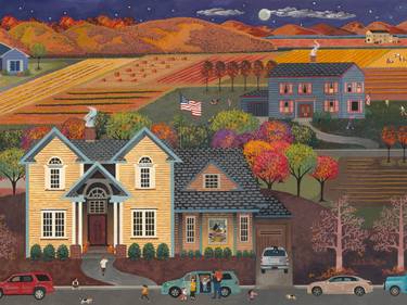 Original Folk Landscape Paintings by Julie Pace Hoff