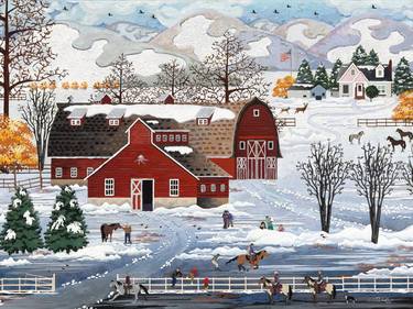 Original Folk Landscape Paintings by Julie Pace Hoff