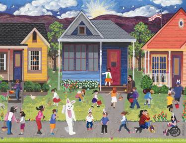 Print of Folk Family Paintings by Julie Pace Hoff