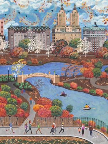 Original Folk Cities Paintings by Julie Pace Hoff