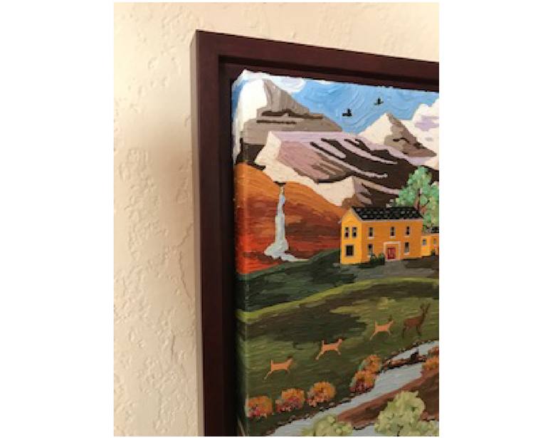 Original Folk Landscape Painting by Julie Pace Hoff