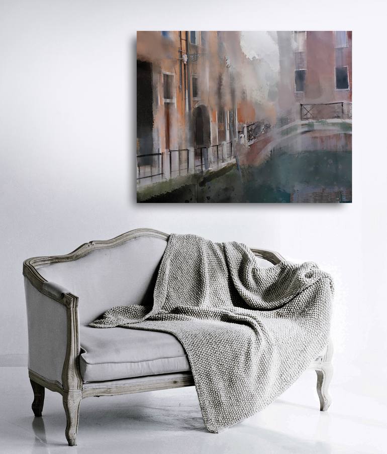 Original Abstract Architecture Mixed Media by Ira Tsantekidou