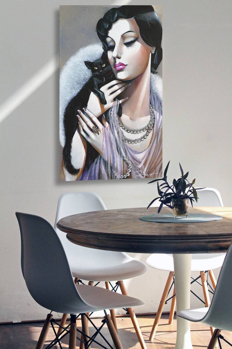 Original Art Deco Women Painting by Ira Tsantekidou