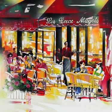 Café Paris 2 - Limited Edition 1 of 10, overpainted print thumb