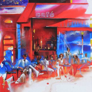 Cafe Paris 3 - Limited Edition 1 of 10, overpainted print thumb
