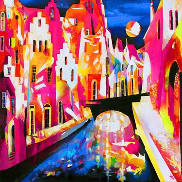 Romantic Old Town - Limited Edition 1 of 10, overpainted print thumb