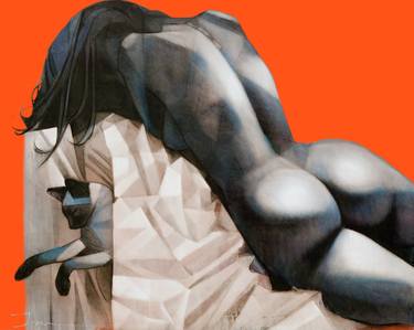 Print of Art Deco Nude Mixed Media by Ira Tsantekidou