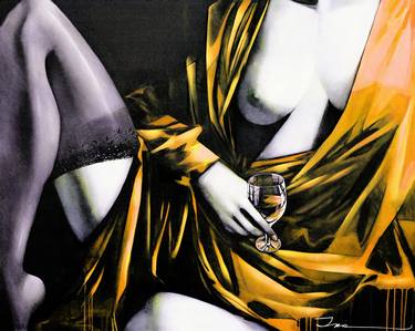 Original Art Deco Nude Mixed Media by Ira Tsantekidou