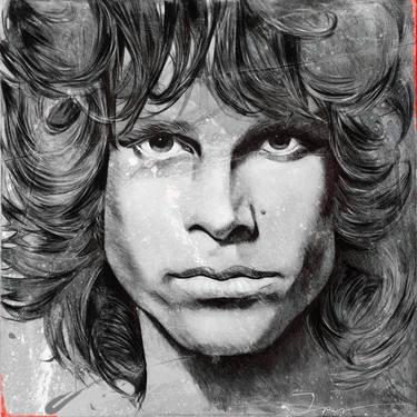Jim Morrison, version 8, overpainted print thumb