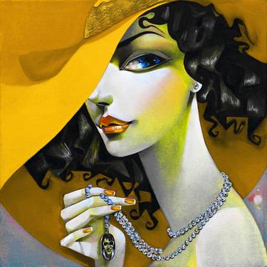 Original Art Deco Women Mixed Media by Ira Tsantekidou