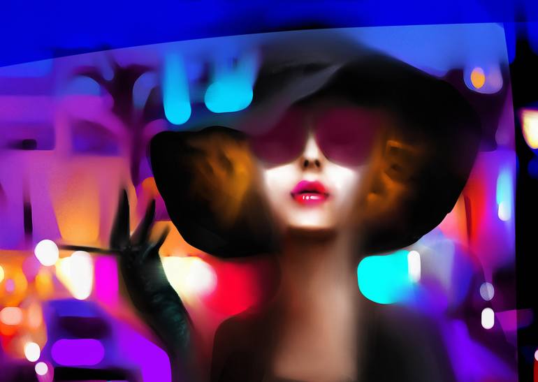 Original Abstract People Mixed Media by Ira Tsantekidou