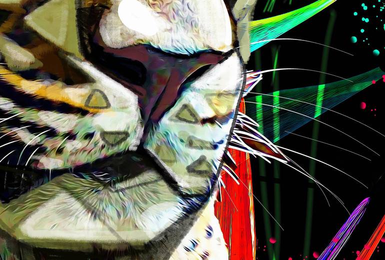 Original Art Deco Cats Mixed Media by Ira Tsantekidou