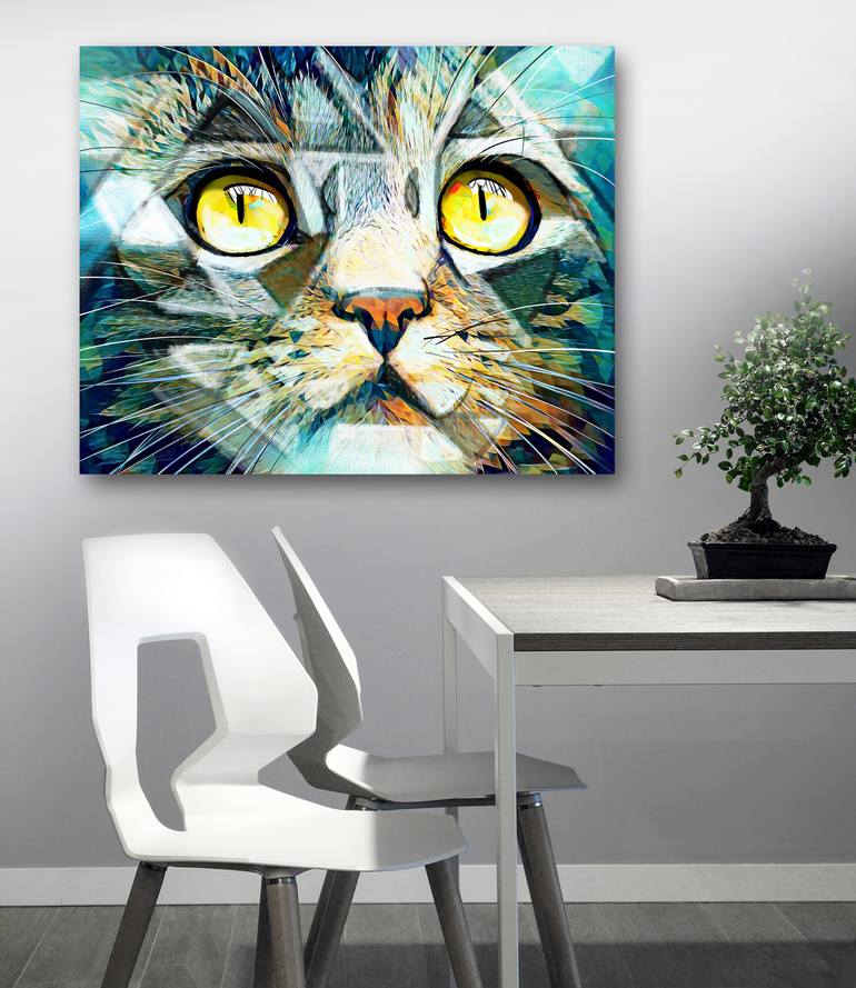 Original Art Deco Cats Mixed Media by Ira Tsantekidou