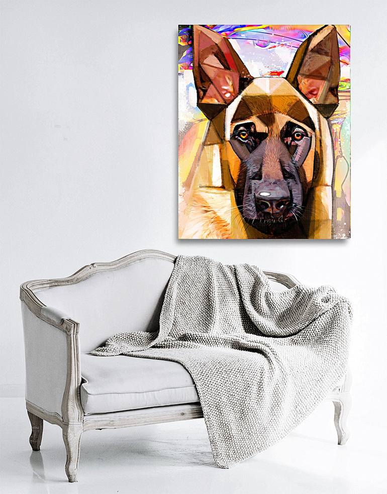 Original Art Deco Dogs Mixed Media by Ira Tsantekidou