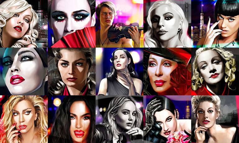 Original Art Deco Pop Culture/Celebrity Mixed Media by Ira Tsantekidou