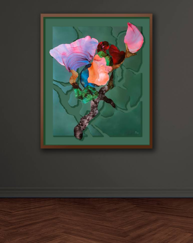 Original Abstract Nature Mixed Media by Ariadna Dane