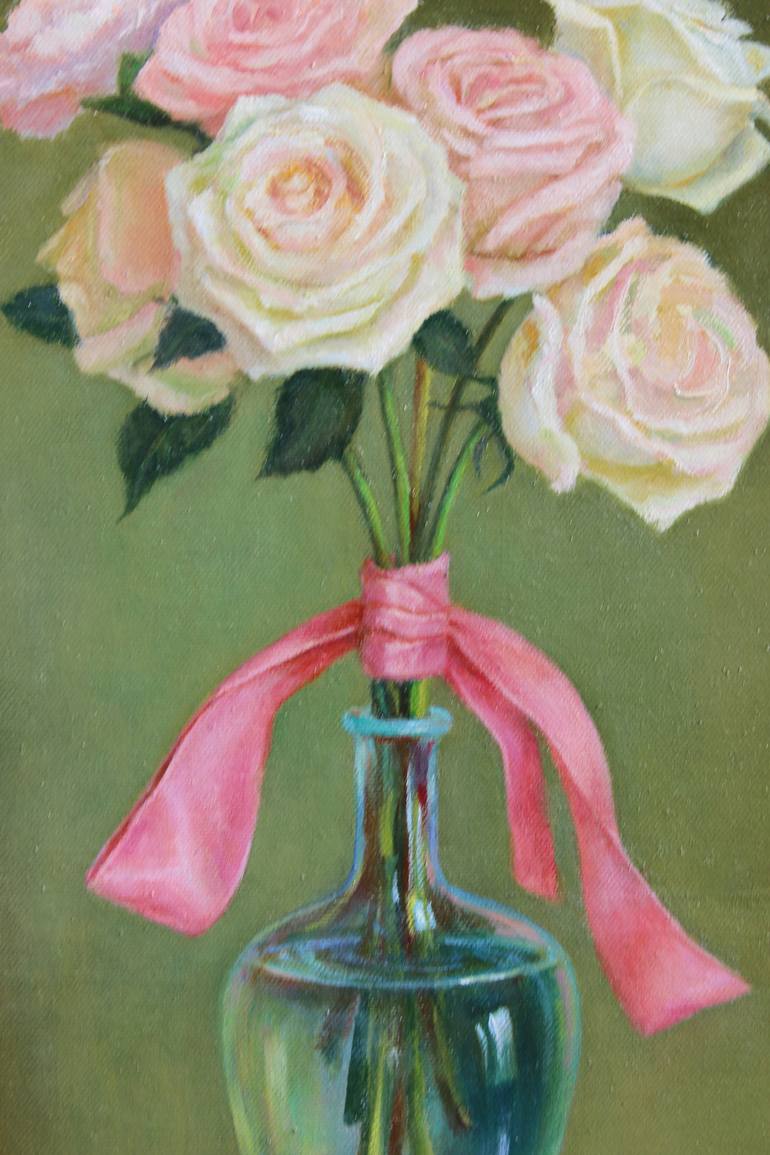 Original Classicism Floral Painting by Yana Ros