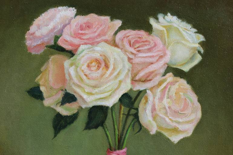 Original Classicism Floral Painting by Yana Ros