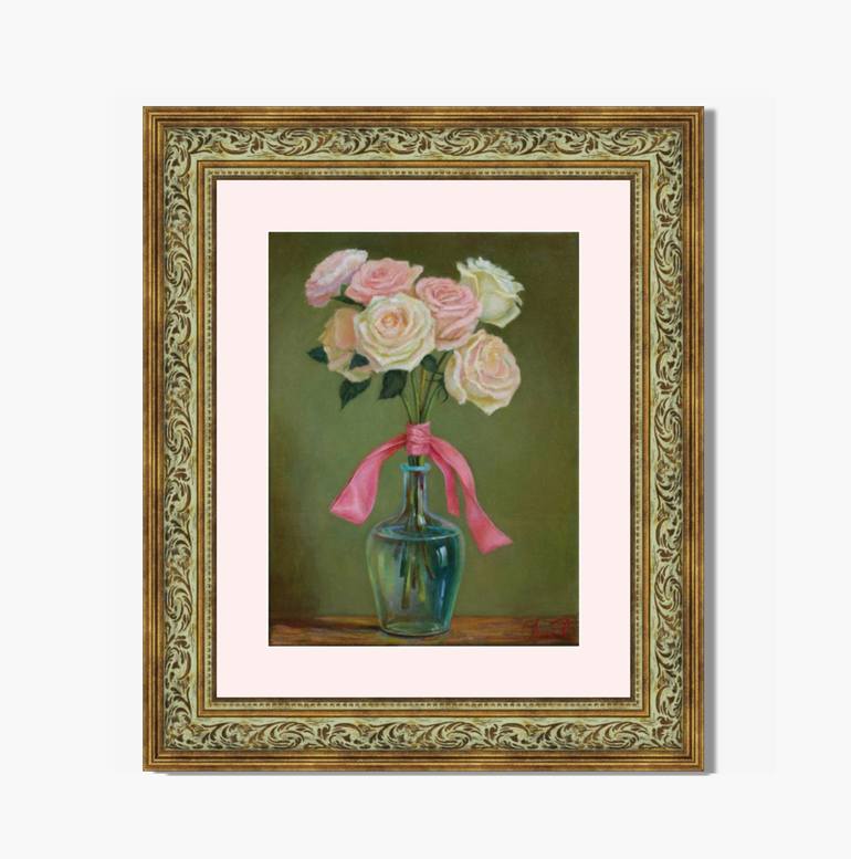 Original Classicism Floral Painting by Yana Ros