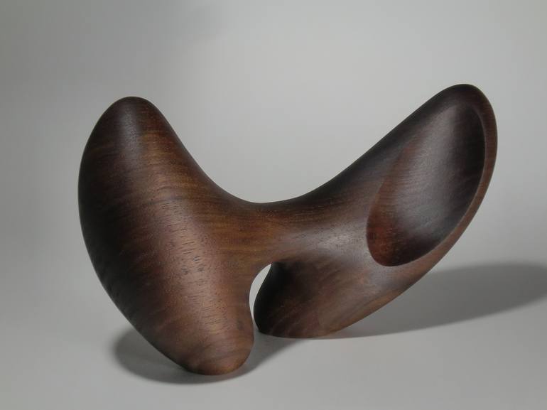Abstract Wood Sculpture - Bipod No.4 - Carved From Peruvian Walnut - Print