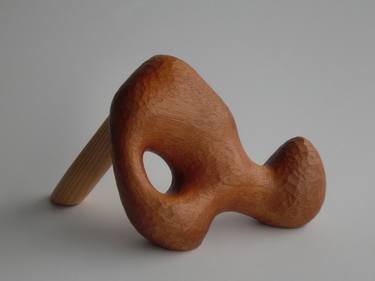 Abstract Wood Sculpture - Opportunity No.2 - Carved in Mahogany - 2017 thumb