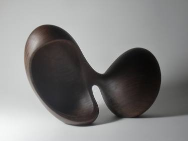 Abstract Wood Sculpture - Duality No.4 - Carved From Walnut With Hand Tools - Biomorphic, Smooth, Modern, Natural, Tactile, Freestanding thumb